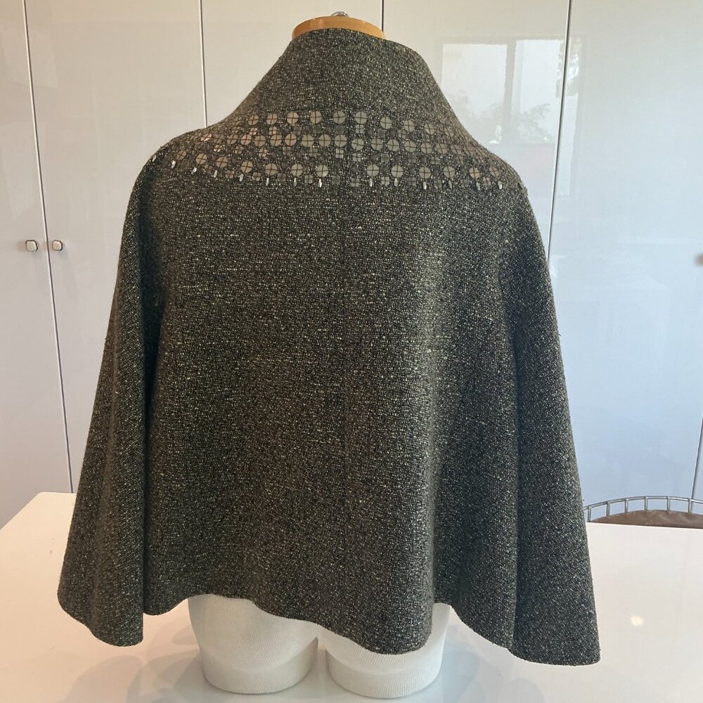 Ellen Tracy,Vintage 80's  Capelet-Style Tweed Crop Jacket • Size 16 - Picture 2 of 5